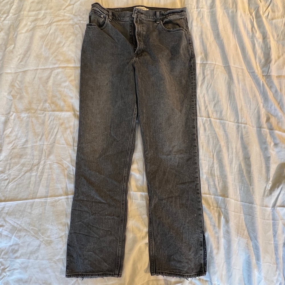 Abercrombie the 90s straight jeans ultra high rise with side slit
